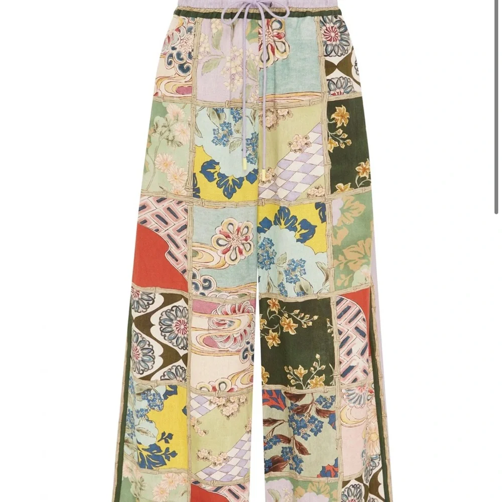 New 2025 ALEMAIS Bianca Patchwork Wide-Leg Pants and matching top set - Picture 10 of 13